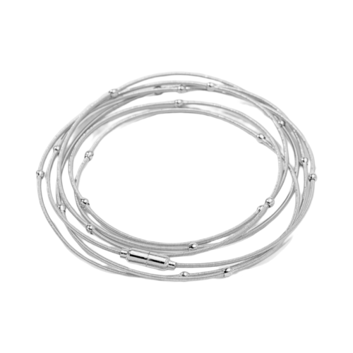 Pulseira Violão Bolinhas 129025 Ródio