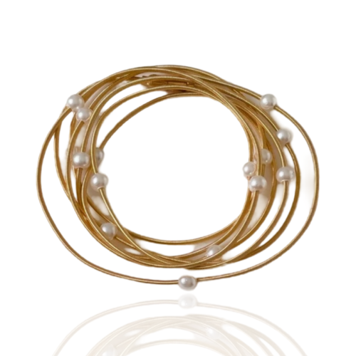 Pulseira Violão Pérolas 131148 Ouro