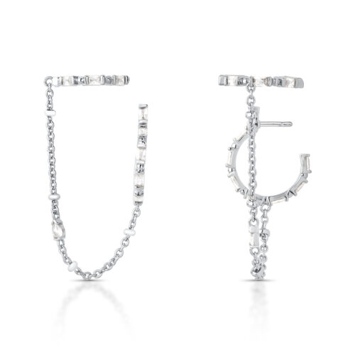 Ear Chain Argola Baguetes 133607 Ródio