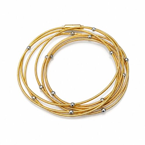 Pulseira Violão Bolinhas 129025 (Mix Ouro)